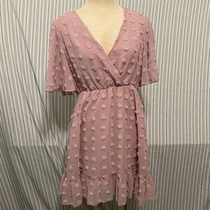 SHEIN Pink Textured Mini Dress